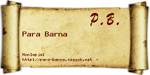 Para Barna névjegykártya