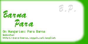 barna para business card